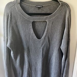Express grey cut out sweater